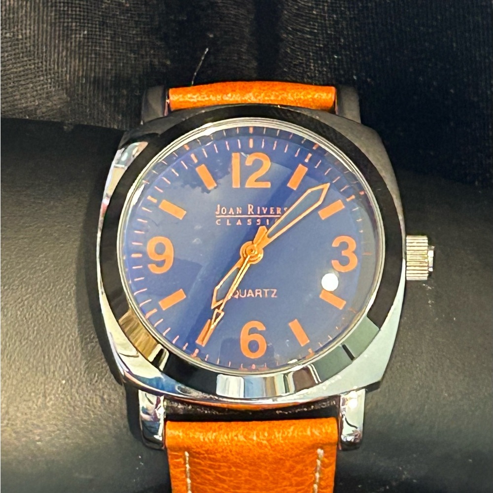 Joan Rivers Orange Strap Watch with Blue Face 🧡 Vintage/Never Worn -BNIB